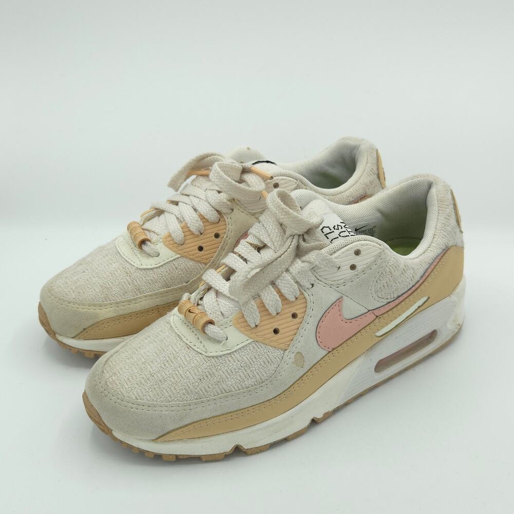 Nike Air Max 90 SE Sun Club Women's Size 7 sneakers Pink Beige Woven DJ9997-101